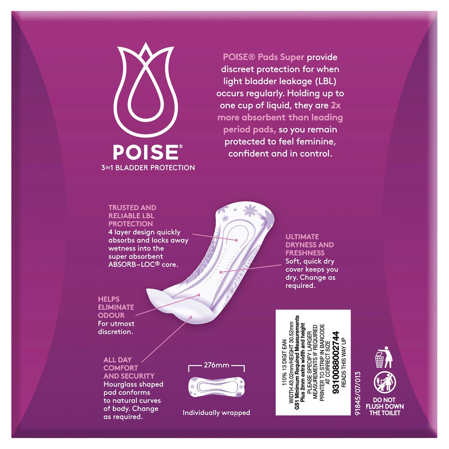 Poise Pads For Bladder Leaks SUPER 28 Pack - STELLAR PHARMACY