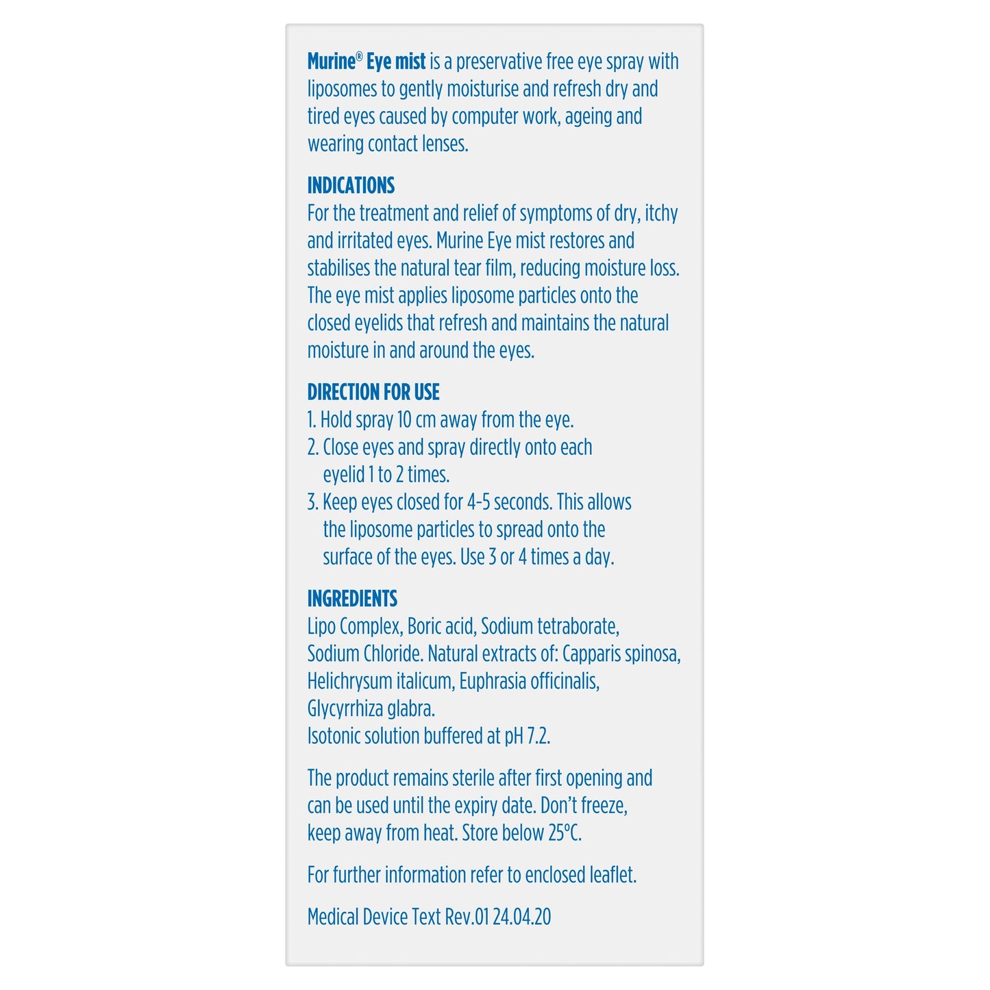 Murine Eye Mist Spray 15mL