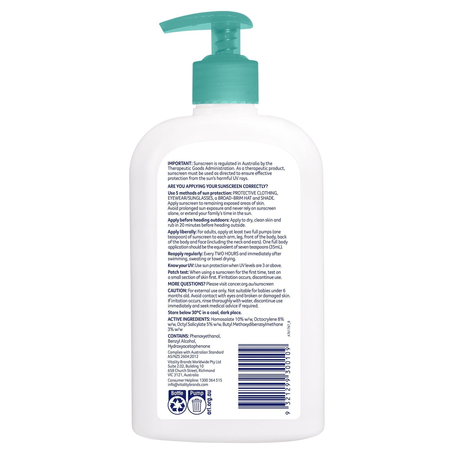 Cancer Council Moisturising 50+ Pump 500ml