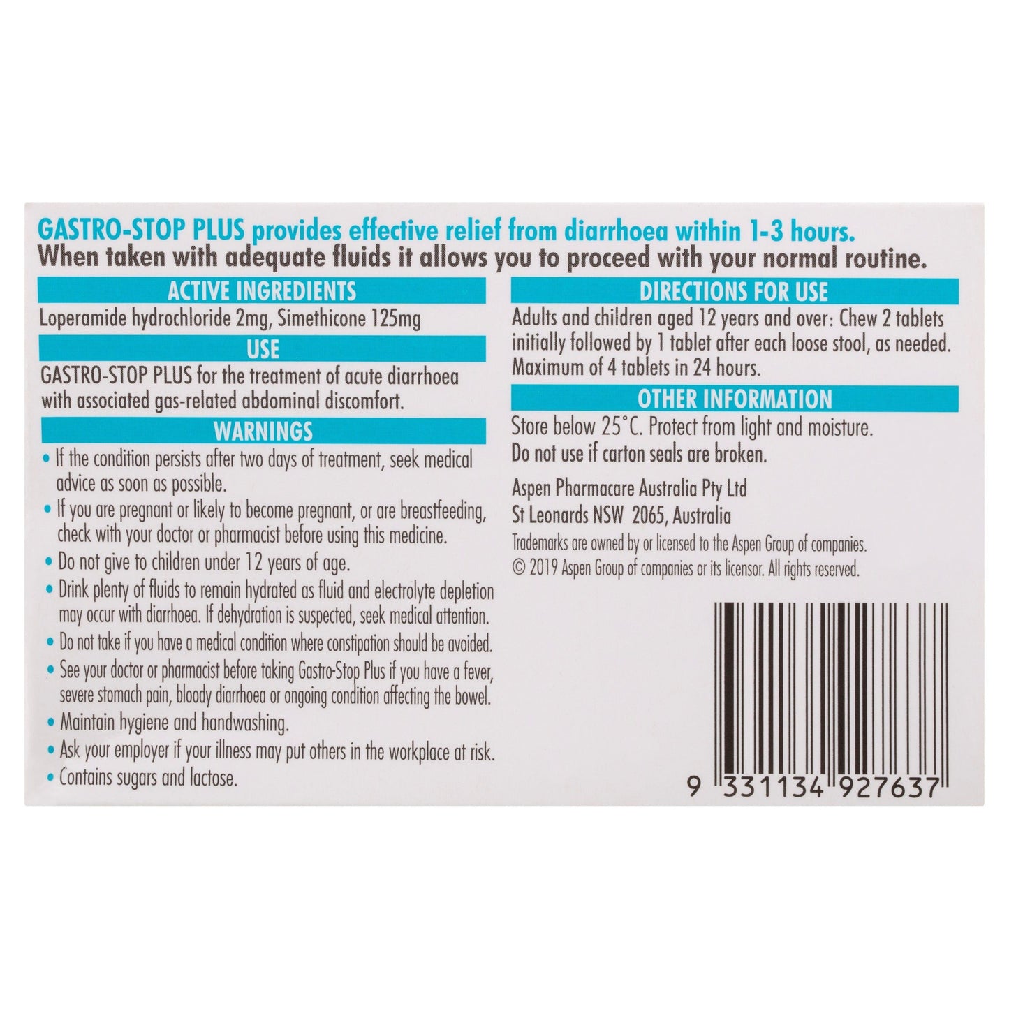 GastroStop Plus Chewable Tablets 12PK