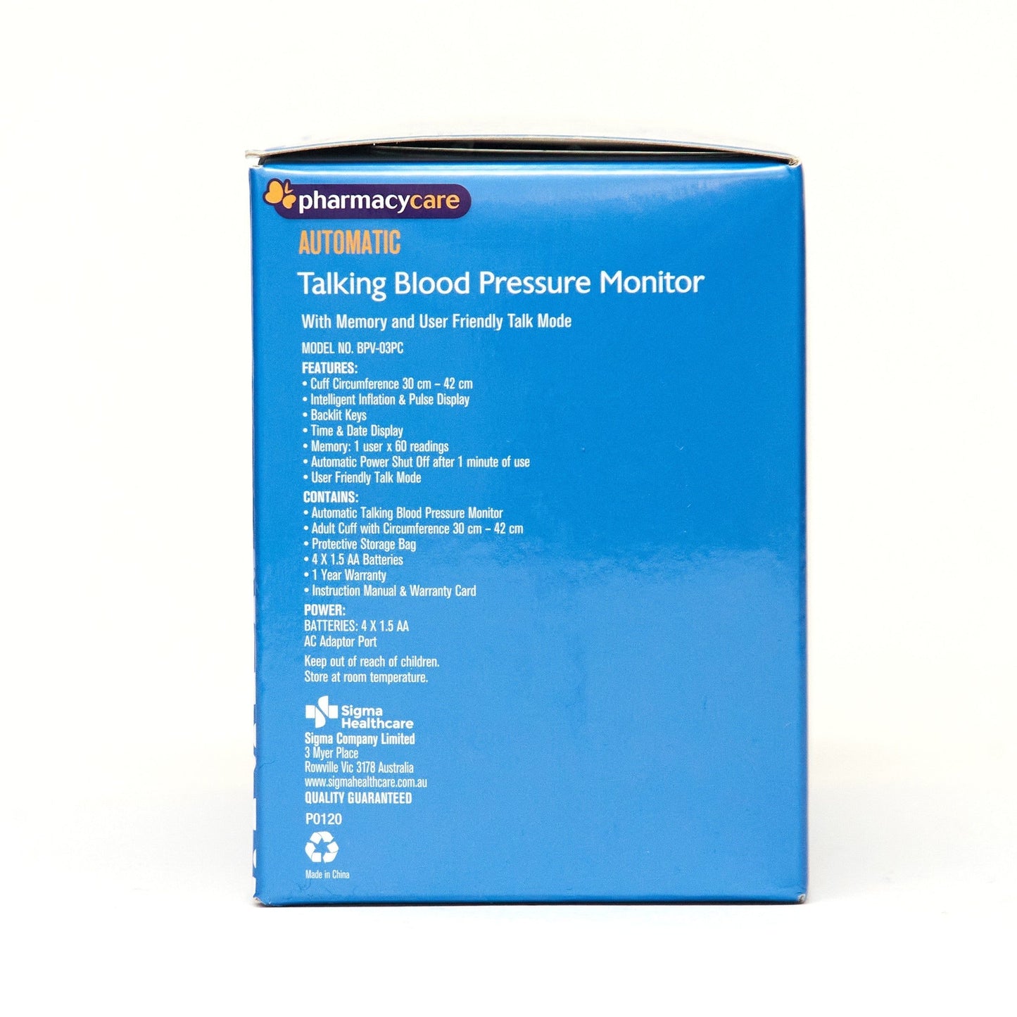 Pharmacy Care Automatic Talking Blood Pressure Monitor