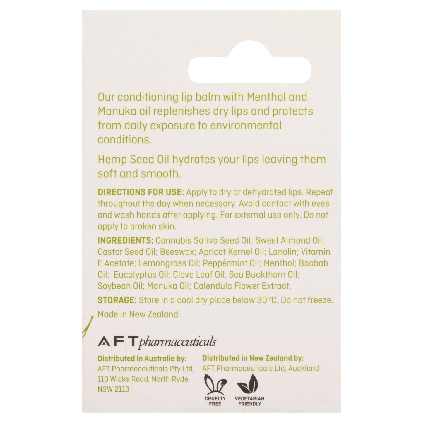 Hemptuary Hemp Conditioning Lip Balm 5g