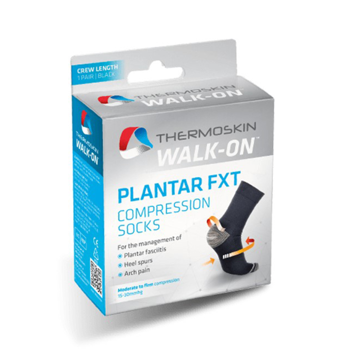 Thermoskin Plantar FXT Compression Socks Crew Small Black