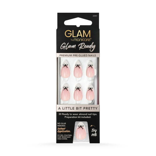 Glam by Manicare Glam Ready Pre-Glued Nails - A Little Bit Pretty 30 Pack