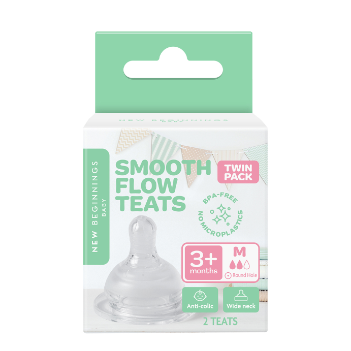 New Beginnings Silicone Teat Medium Twin Pack
