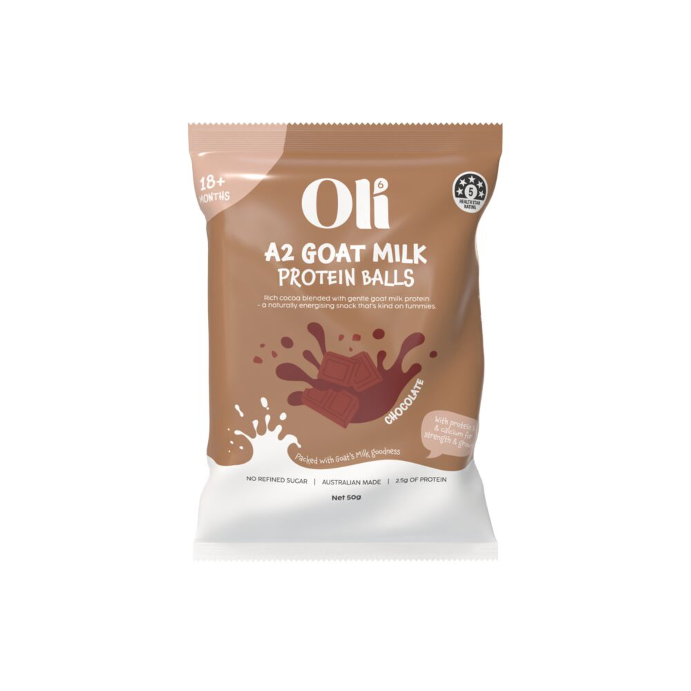 OLI6 A2 Goat Milk Protein Balls Chocolate 50g