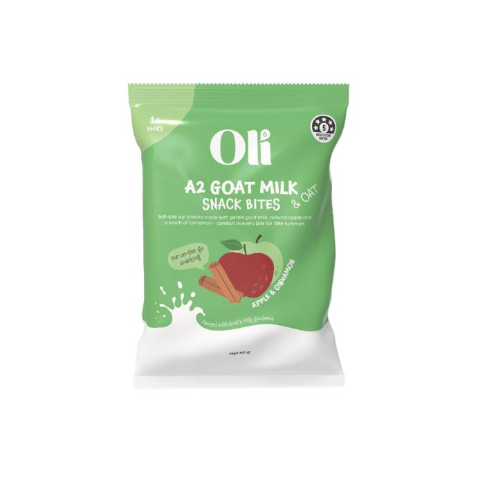 Oli6 Goat Milk & Oat Snack Bites Apple Cinnamon 60g