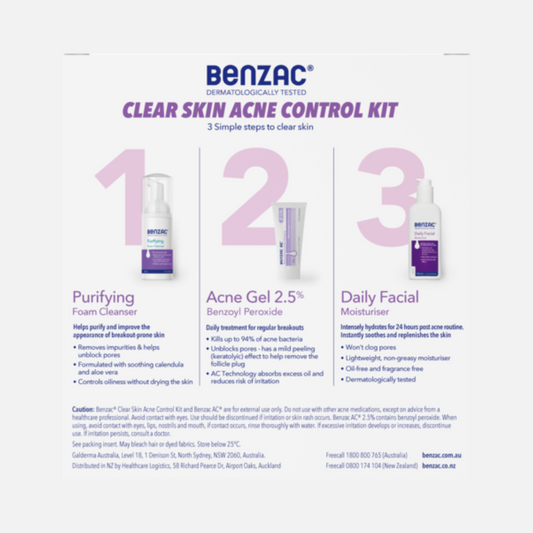 Benzac 3 Step Clear Skin Acne Kit