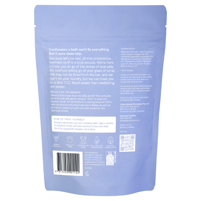 EpZen Calm Soak 100% Natural Magnesium Bath Flakes 500g