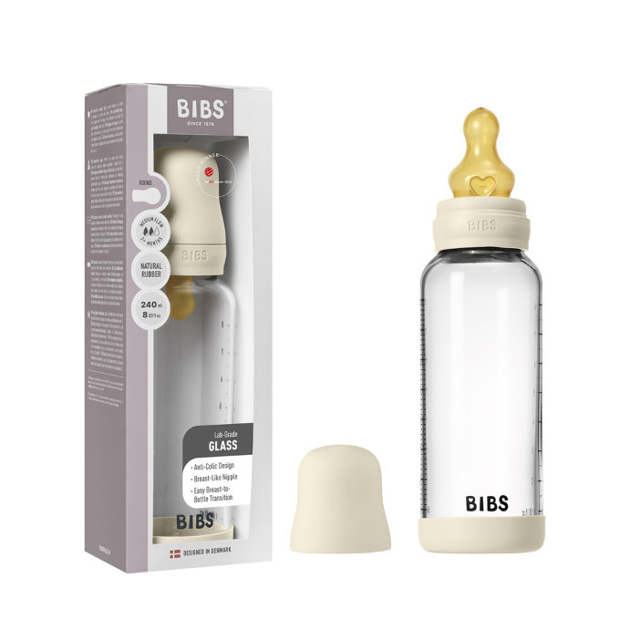 Bibs Baby Glass Bottle Complete Set Ivory 1 Each