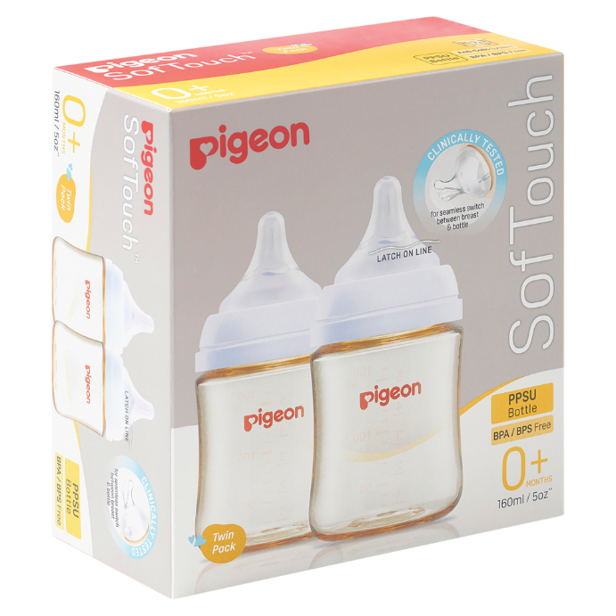 Softouch BPP Nursing Bottle PPSU Twin Pack 160mL