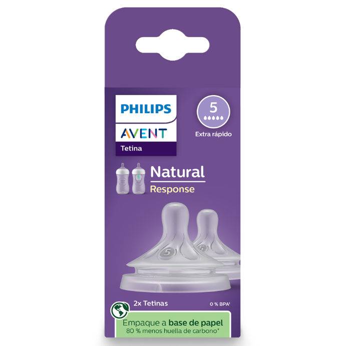 Philips Avent Natural Response Teats 6 month+ Flow 5 2 Pack
