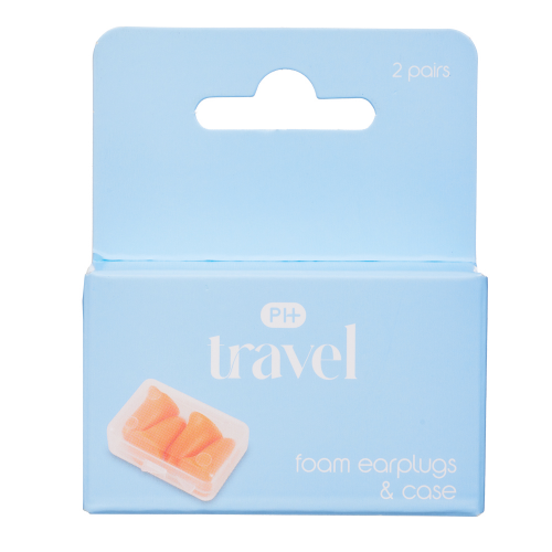 Pharmacy Health Foam Earplugs & Case 2 Pairs