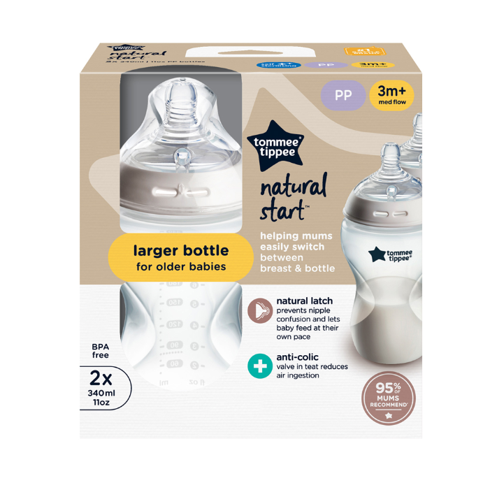Tommee Tippee Natural Start 3m+ Med Flow 2 x 340mL