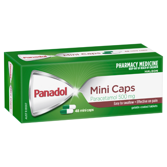 Panadol Mini Caps Paracetamol 500mg 48 Capsules