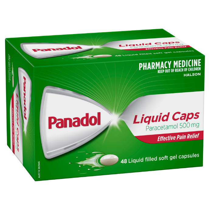Panadol Liquid Caps Paracetamol 500mg 48 Tablets