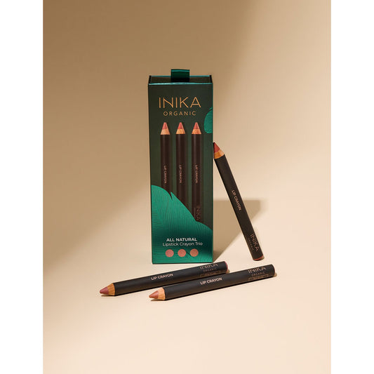 INIKA Organic All Natural Lipstick Crayon Trio