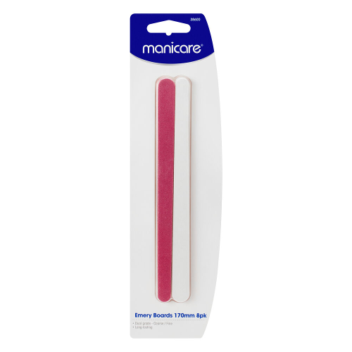 Manicare Emery Boards Coarse/Fine 170mm Red 8 Pack