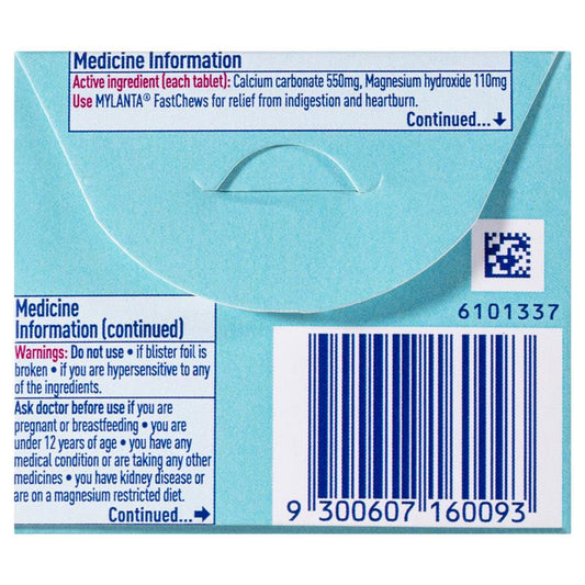 Mylanta Fast Chews 8 Tablets