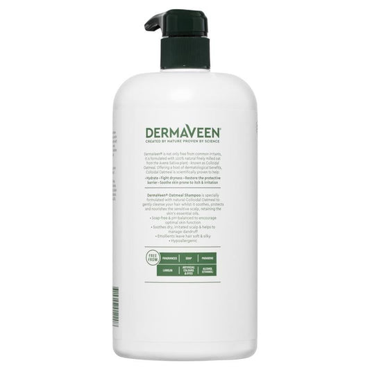 DermaVeen Oatmeal Shampoo for Dry, Flaky or Sensitive Scalps 1L