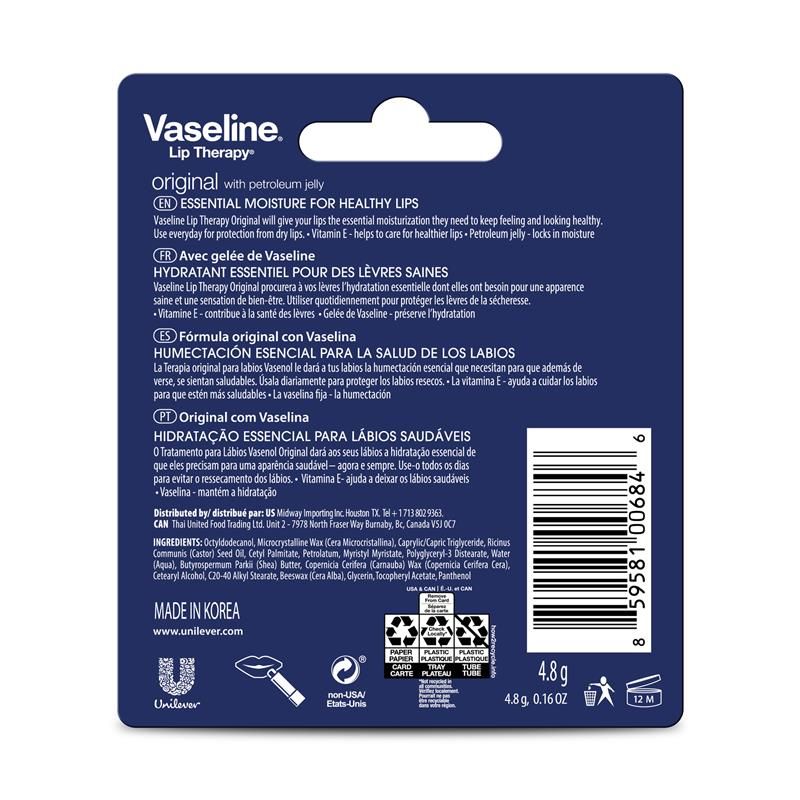 VASELINE LIP BALM ORIGINAL 4.8G