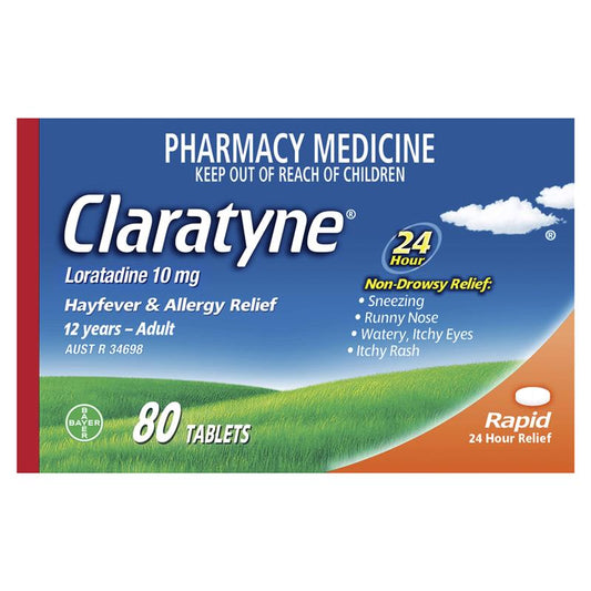 Claratyne Allergy & Hayfever Relief Antihistamine Tablets 80 pack