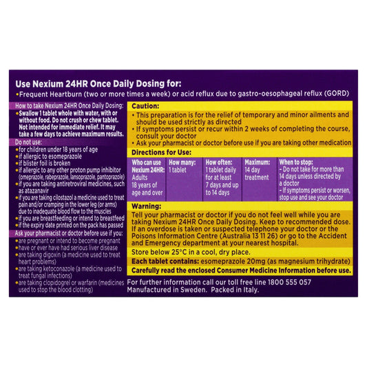 Nexium 24hr 20mg Tablets 14