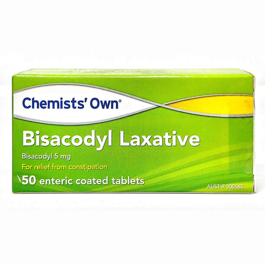 Chemists’ Own Bisacodyl Laxative 50 Tablets (Generic of DULCOLAX)