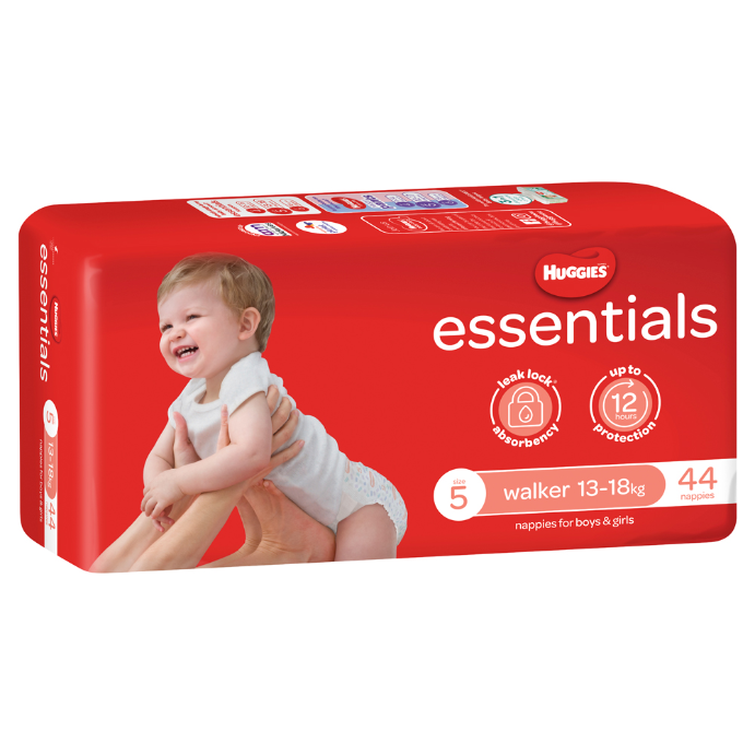 Huggies Essentials Nappies Size 5 (13-18kg) 44 Pack