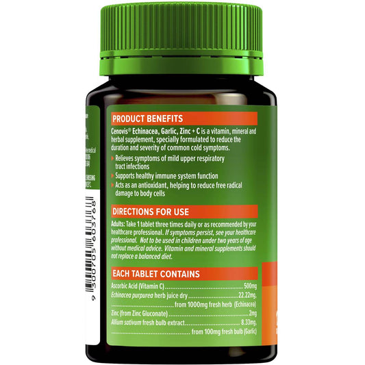 Cenovis Echinacea, Garlic, Zinc & C 125 Tablets