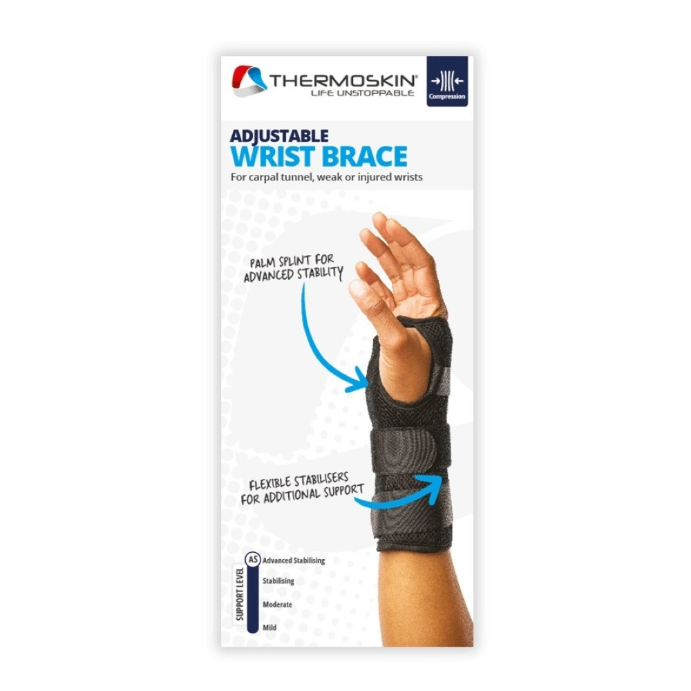 Thermoskin Adjustable Wrist Brace Left Black