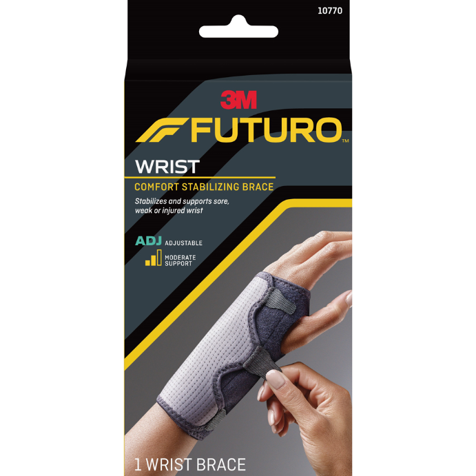 Futuro Wrist Comfort Stabilizing Brace Adjustable Black & Grey