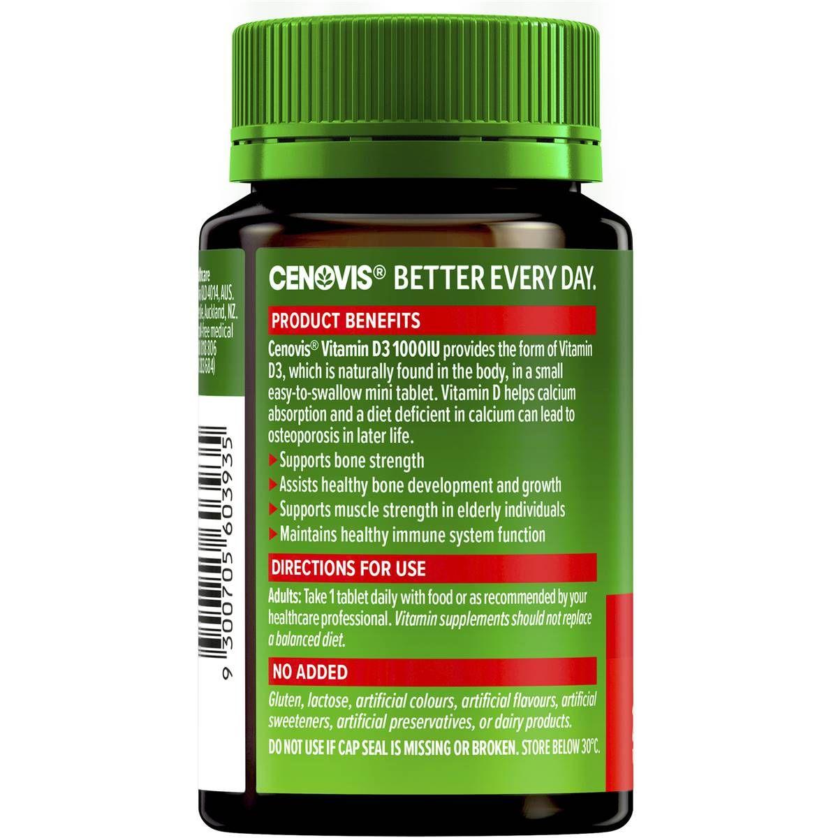 Cenovis Vitamin D3 1000iu 200 Tablets