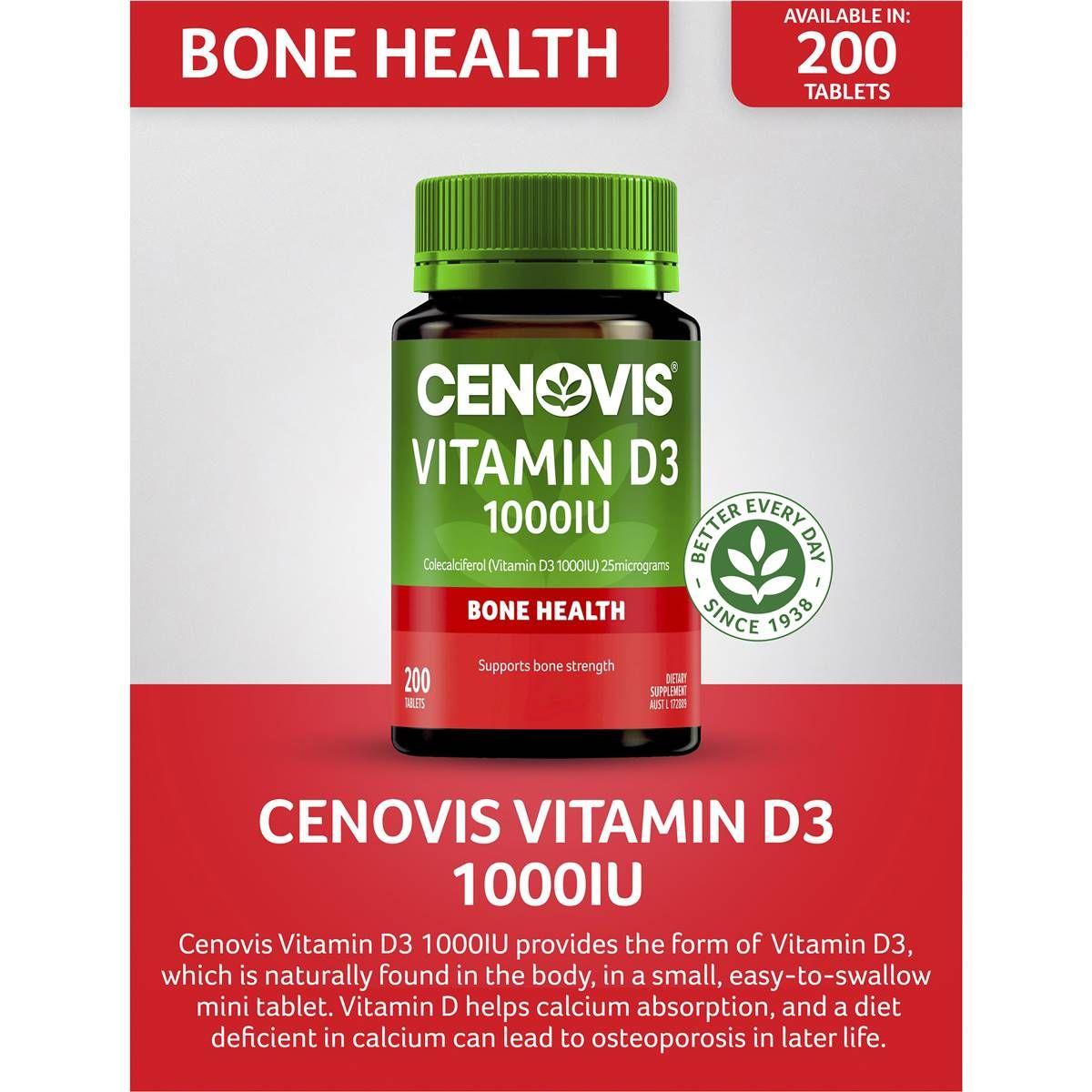Cenovis Vitamin D3 1000iu 200 Tablets