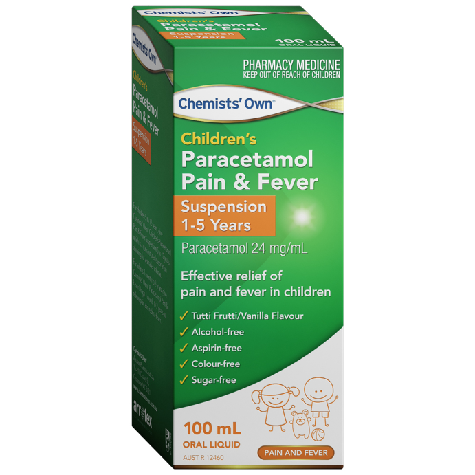 Chemists' Own Children's Paracetamol Pain & Fever Suspention 120mg/5mL 1-5 Years 100mL