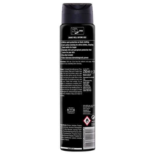 Nivea For Men Deodorant Aerosol Black And White Power 250ml