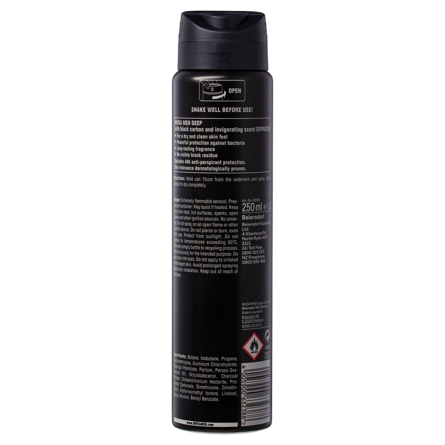 Nivea for Men Deodorant Aerosol Deep Espresso 250ml