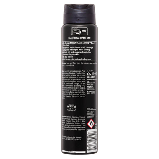 Nivea Deodorant Aero Men Black And White Max Protection 250ml