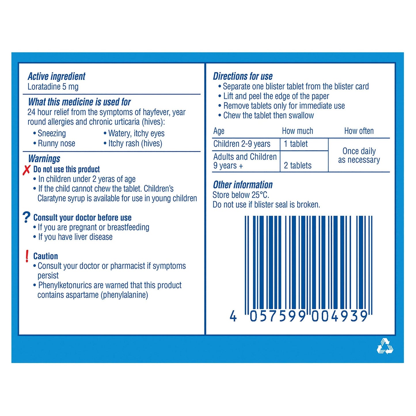 Claratyne Children's Hayfever & Allergy Relief Antihistamine Grape Flavoured Chewable 30 Tablets