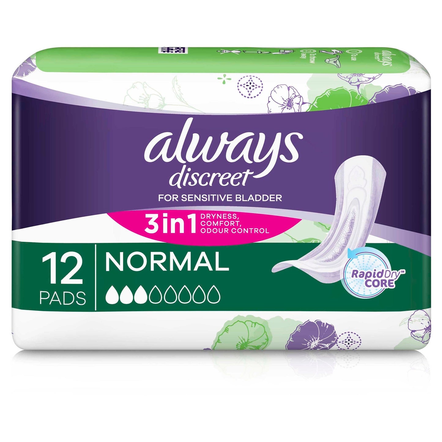 Always Discreet Normal 12 Pads For Bladder Leak and Adult Incontinence - STELLAR PHARMACY