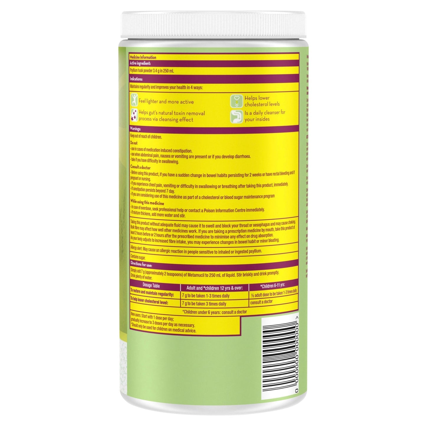 Metamucil Granular Natural 114 Doses 798g