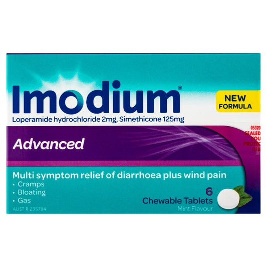Imodium Advanced Chewable Mint Flavour 6 Tablets