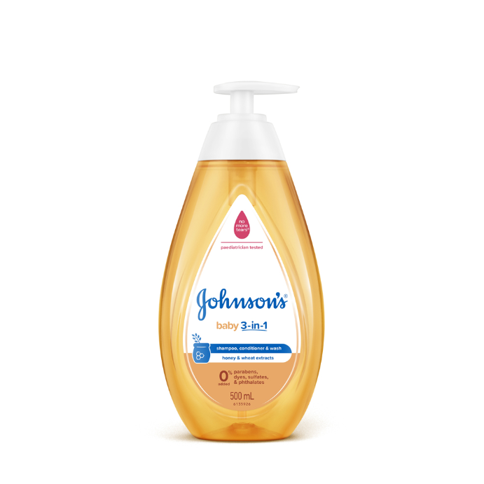 Johnson's Baby 3-in-1 Shampoo, Conditioner & Wash 500mL