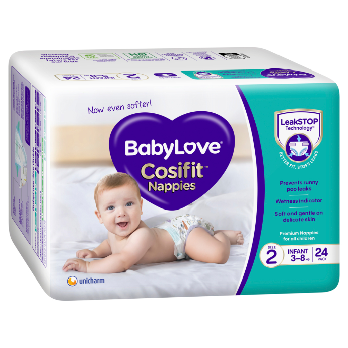 Baby Love Cosifit Convenience Nappies Infant Size 2 24 Pack