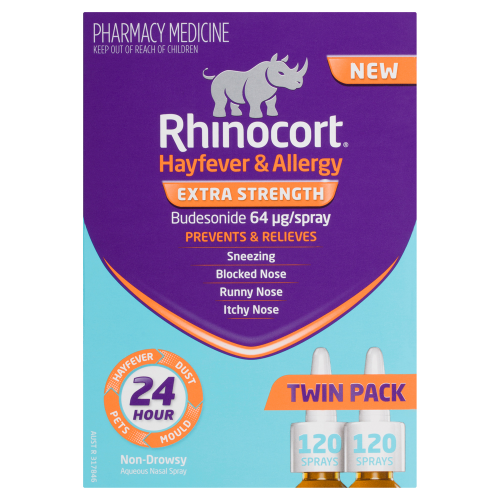 Rhinocort Hayfever & Allergy Extra Strength Non-Drowsy Twin Pack (2 x 120 Sprays)