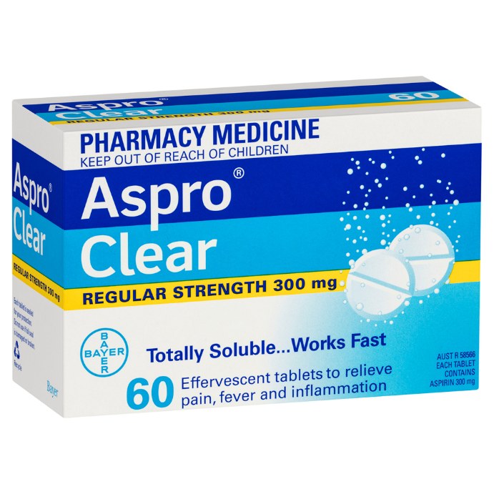 Aspro Clear Regular Strength 300mg 60 Tablets