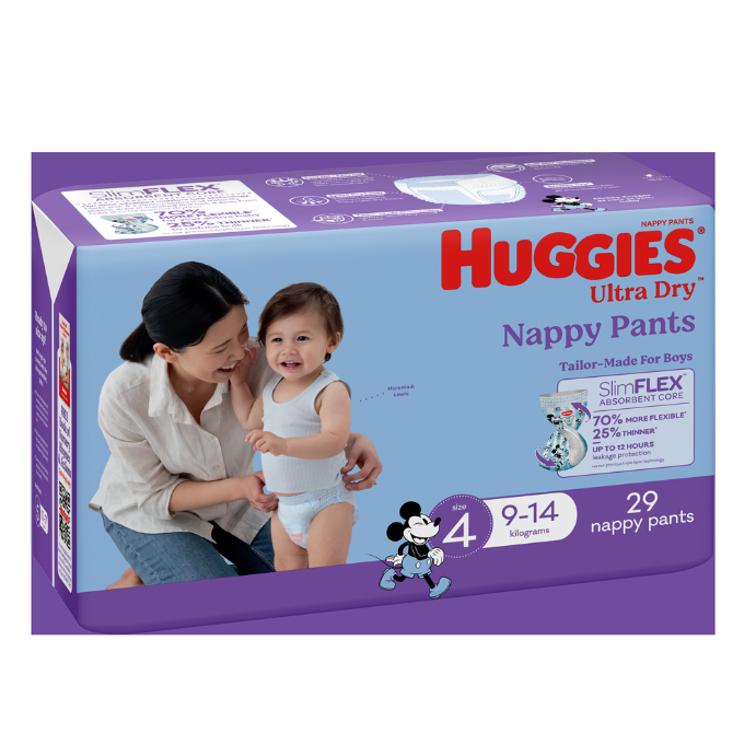 Huggies Nappy Pants Toddler Boy Size 4 29 Pack
