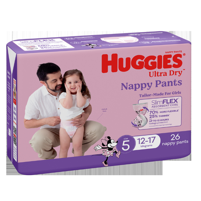 Huggies Walkers Nappy Pants For Girls 12-17kg 26 Pack
