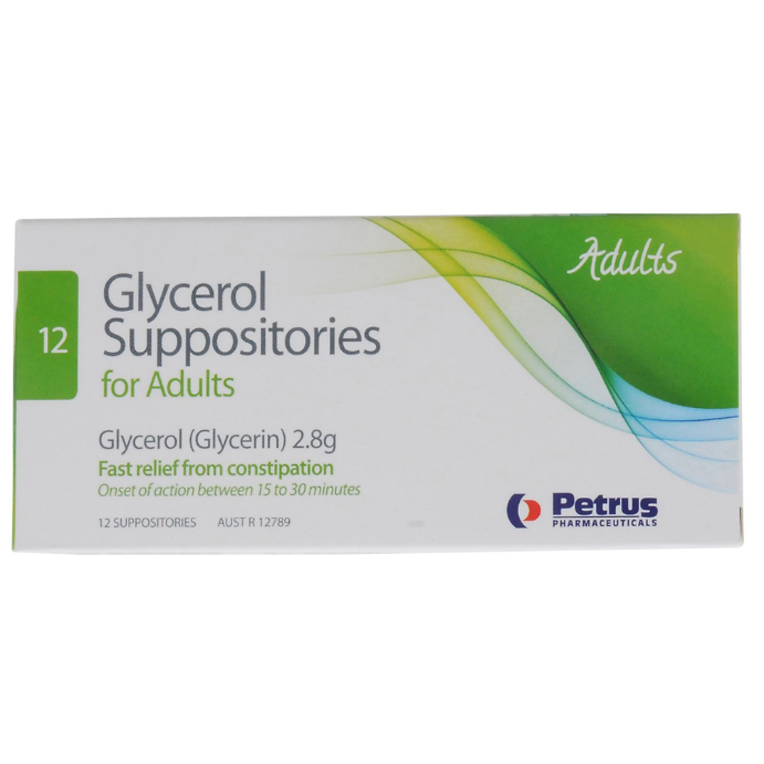 GLYCEROL Suppositories BP 12 Pack - Adults