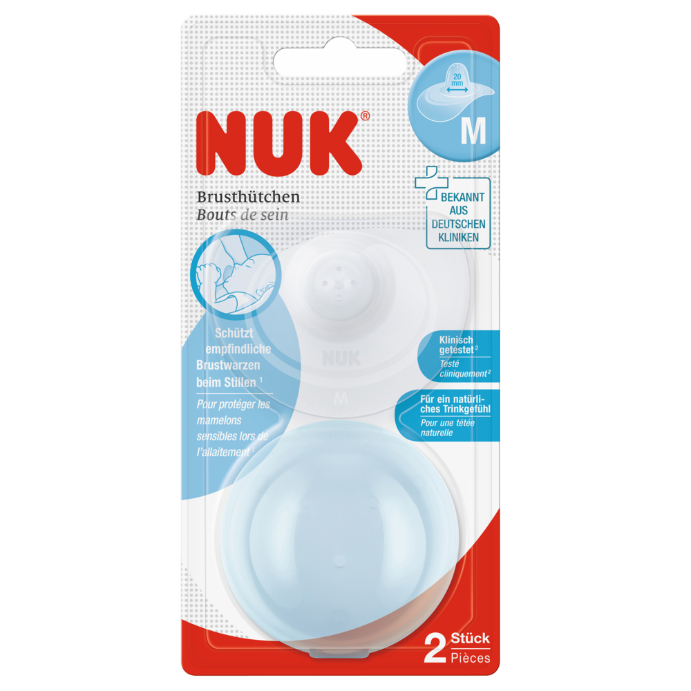 Nuk Silicone Nipple Shields Medium 20mm Nipple Width 2 Pack